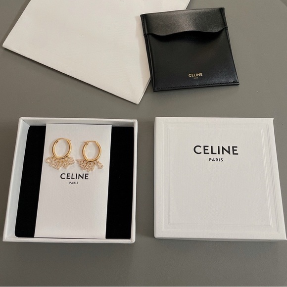 Celine Gold Hoop Earrings - Picture 1 of 6